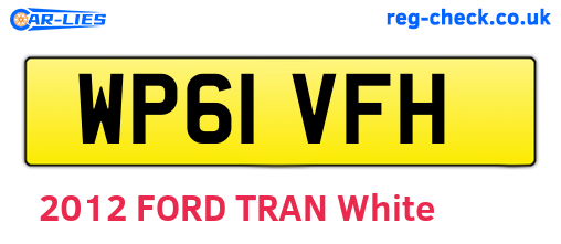 WP61VFH are the vehicle registration plates.