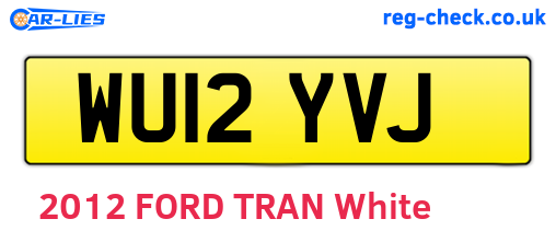 WU12YVJ are the vehicle registration plates.