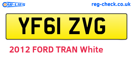 YF61ZVG are the vehicle registration plates.