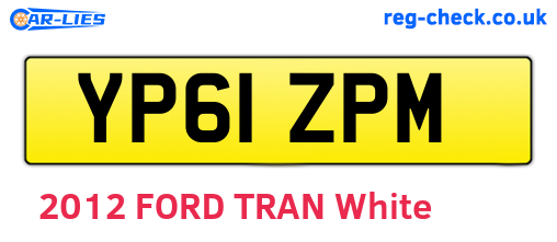 YP61ZPM are the vehicle registration plates.
