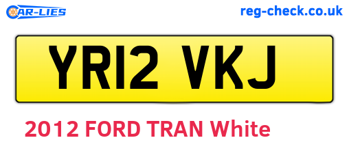 YR12VKJ are the vehicle registration plates.