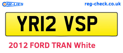 YR12VSP are the vehicle registration plates.