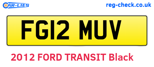 FG12MUV are the vehicle registration plates.