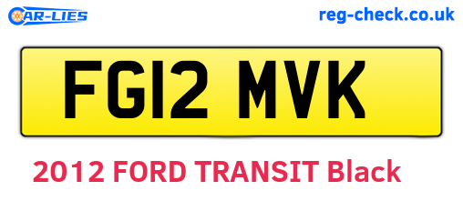 FG12MVK are the vehicle registration plates.