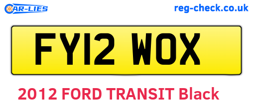 FY12WOX are the vehicle registration plates.