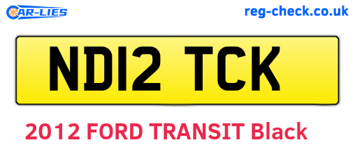 ND12TCK are the vehicle registration plates.