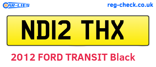ND12THX are the vehicle registration plates.