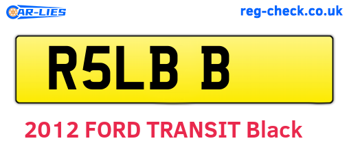 R5LBB are the vehicle registration plates.
