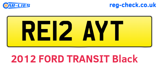 RE12AYT are the vehicle registration plates.