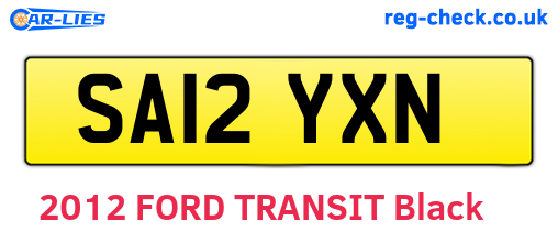 SA12YXN are the vehicle registration plates.