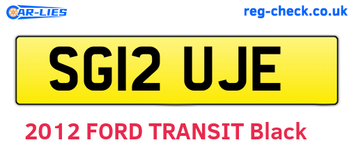 SG12UJE are the vehicle registration plates.