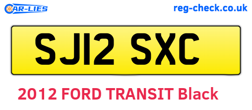 SJ12SXC are the vehicle registration plates.