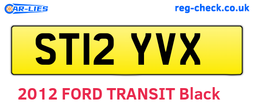 ST12YVX are the vehicle registration plates.