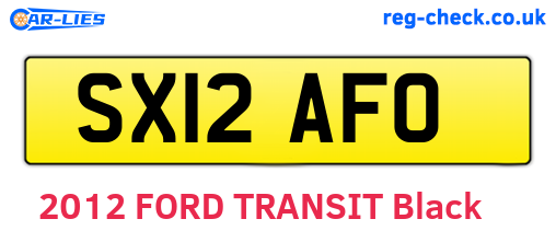 SX12AFO are the vehicle registration plates.