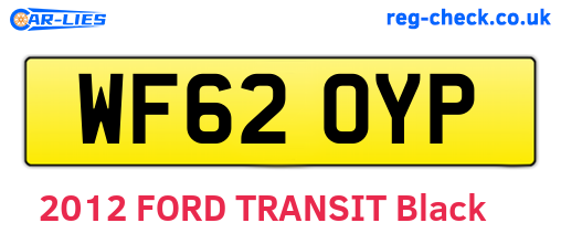 WF62OYP are the vehicle registration plates.