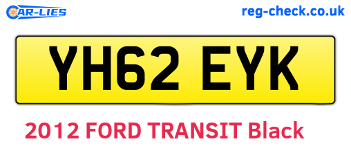 YH62EYK are the vehicle registration plates.