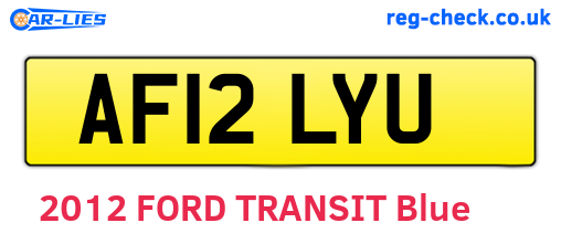 AF12LYU are the vehicle registration plates.