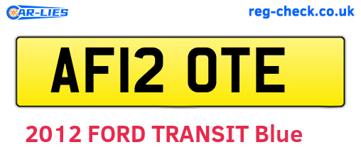 AF12OTE are the vehicle registration plates.