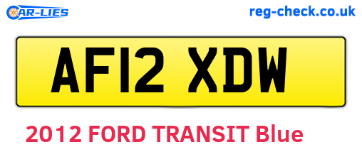 AF12XDW are the vehicle registration plates.