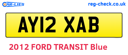 AY12XAB are the vehicle registration plates.