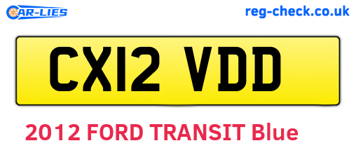 CX12VDD are the vehicle registration plates.
