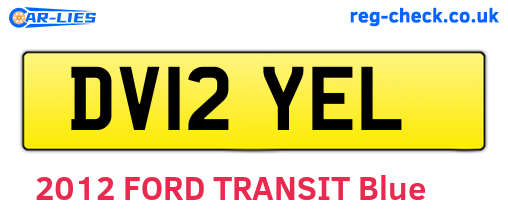 DV12YEL are the vehicle registration plates.