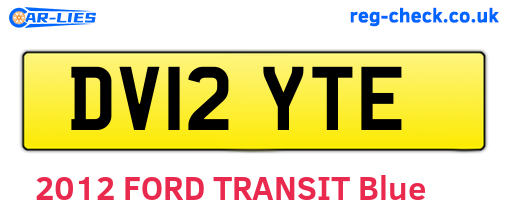DV12YTE are the vehicle registration plates.