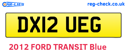 DX12UEG are the vehicle registration plates.