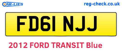 FD61NJJ are the vehicle registration plates.