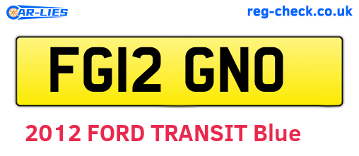 FG12GNO are the vehicle registration plates.