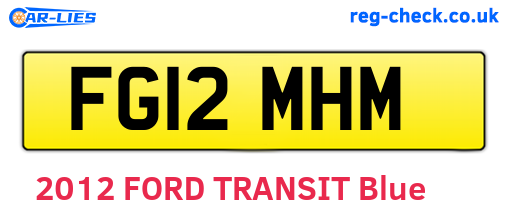 FG12MHM are the vehicle registration plates.