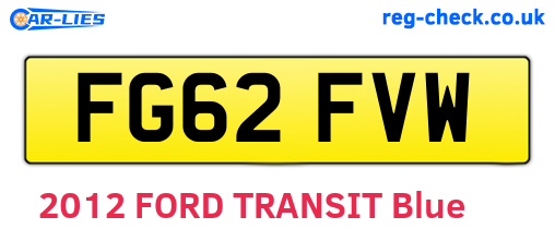 FG62FVW are the vehicle registration plates.