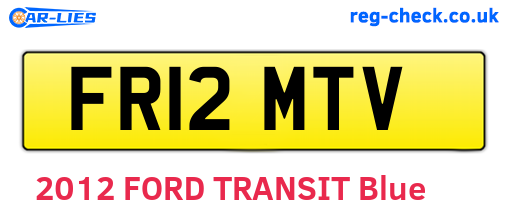 FR12MTV are the vehicle registration plates.