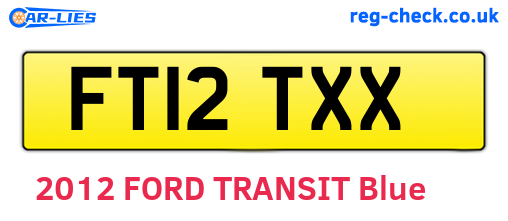 FT12TXX are the vehicle registration plates.