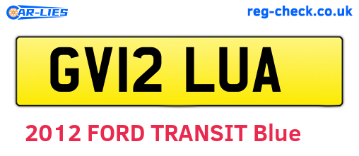 GV12LUA are the vehicle registration plates.