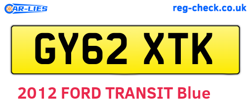 GY62XTK are the vehicle registration plates.