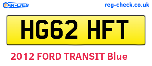 HG62HFT are the vehicle registration plates.