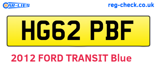 HG62PBF are the vehicle registration plates.