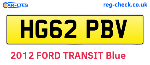 HG62PBV are the vehicle registration plates.