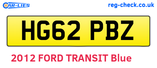 HG62PBZ are the vehicle registration plates.