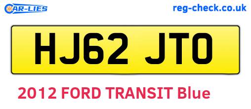 HJ62JTO are the vehicle registration plates.