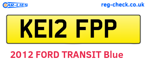 KE12FPP are the vehicle registration plates.