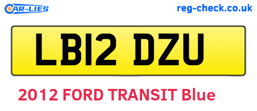 LB12DZU are the vehicle registration plates.