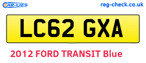 LC62GXA are the vehicle registration plates.