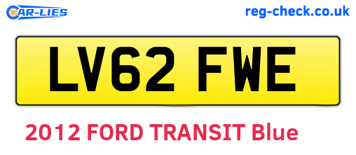 LV62FWE are the vehicle registration plates.