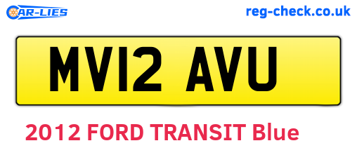 MV12AVU are the vehicle registration plates.