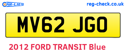 MV62JGO are the vehicle registration plates.