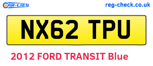 NX62TPU are the vehicle registration plates.