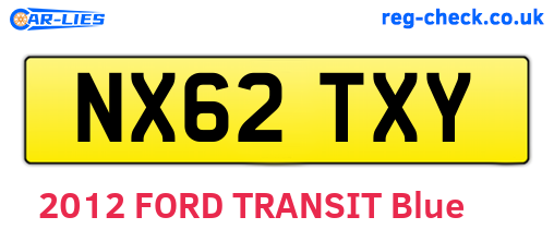 NX62TXY are the vehicle registration plates.