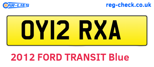 OY12RXA are the vehicle registration plates.
